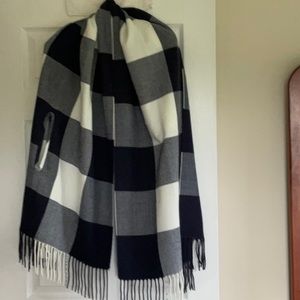 J.Crew navy and white wrap.  It has arm openings.